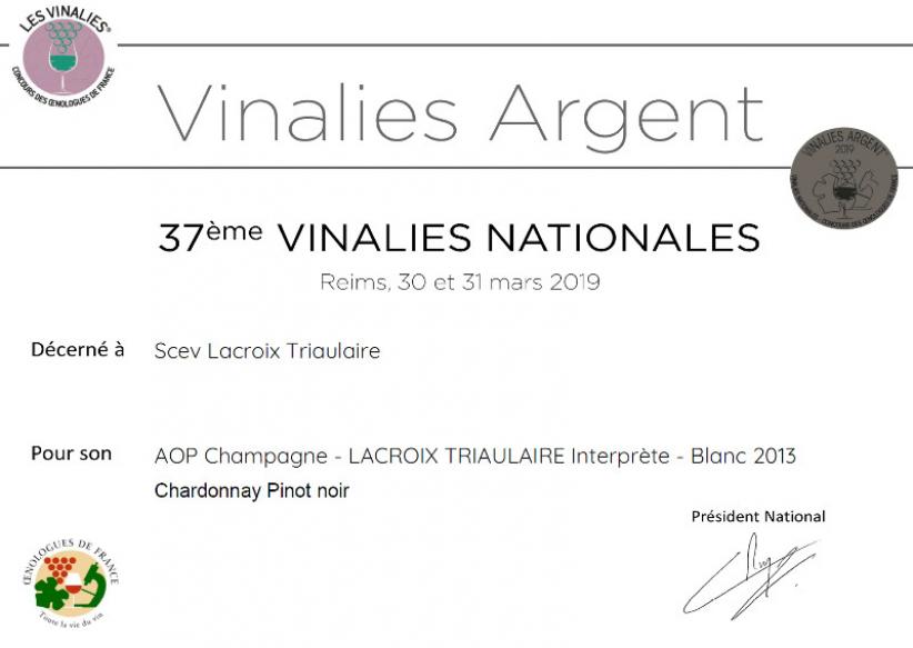 Wine Championship of the Vinalies Nationales 2019